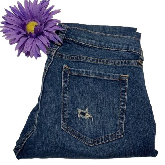 Gap Premium Straight Leg Womens Jeans Size 2/26 Distressed Crop - Picture 9 of 9